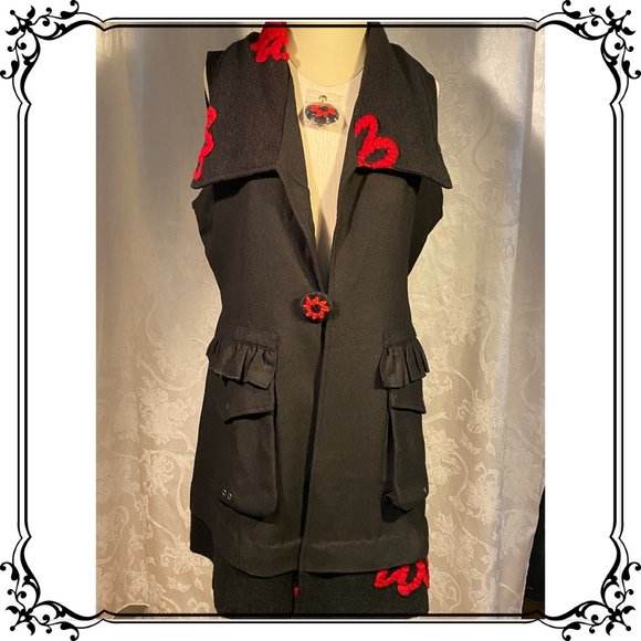 BOO RADLEY GORGEOUS LONG BLK VEST (SZ SMALL) (BNWT) - Picture 4 of 13